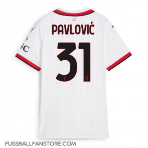 AC Milan Strahinja Pavlovic #31 Replik Auswärtstrikot Damen 2024-25 Kurzarm